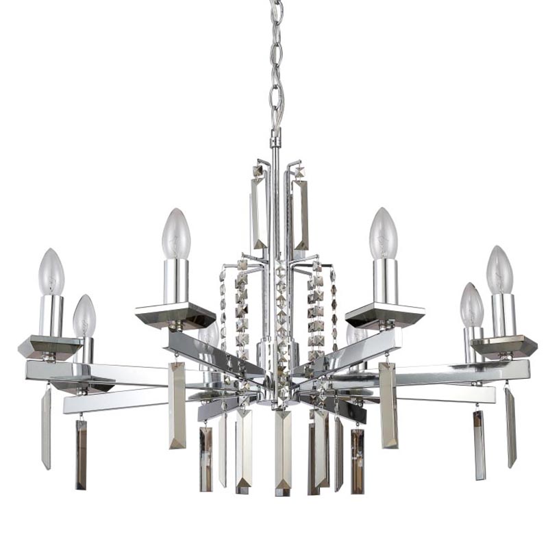 Люстра Vivien Crystal Chrome Chandelier 8 Хром Серый в Казани | Loft Concept 