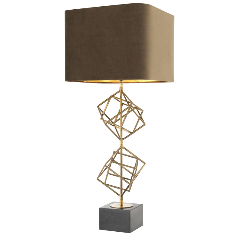 Настольная лампа Eichholtz Table Lamp Matrix brass Мокко Винтажная латунь Серый в Казани | Loft Concept 