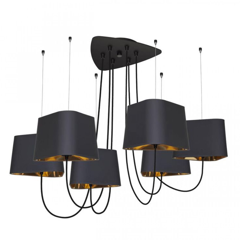 Люстра Designheure Lighting Black 6 плафонов Черный Золотой в Казани | Loft Concept 