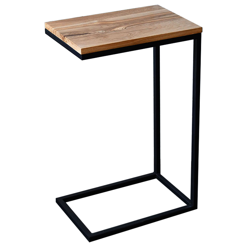 Приставной стол Hanson Industrial Metal Rust Side Table Светлый дуб Черный в Казани | Loft Concept 