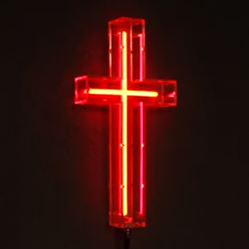 Неоновая настенная лампа Red Cross Neon Wall Lamp Красный Прозрачный в Казани | Loft Concept 