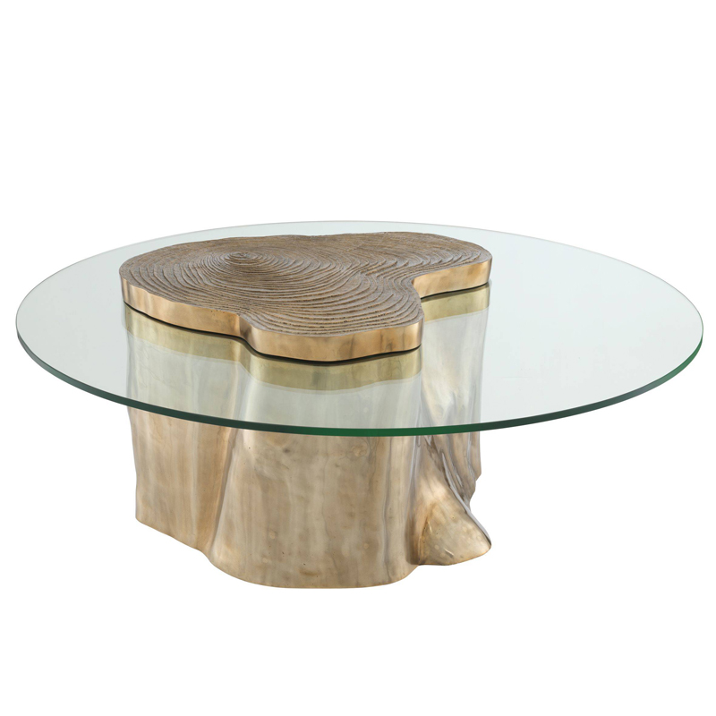 Кофейный стол Eichholtz Coffee Table Urban Латунь Прозрачный в Казани | Loft Concept 