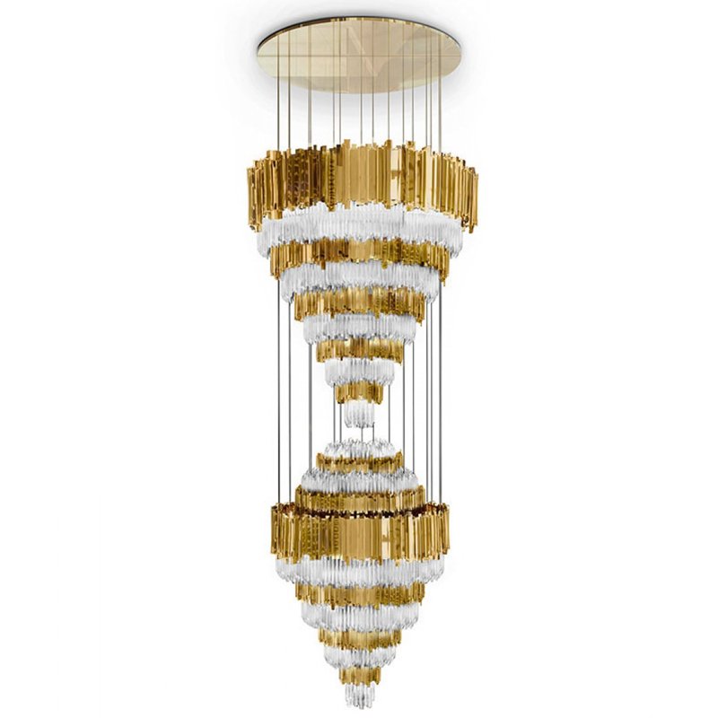 Люстра Luxxu Empire Chandelier XL Глянцевое золото Прозрачное Стекло в Казани | Loft Concept 