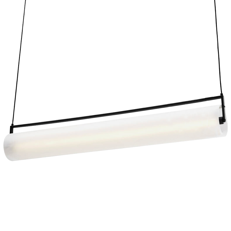 Дизайнерский линейный подвесной светильник CANVAS LINEAR HANGING LAMP Белый Черный в Казани | Loft Concept 