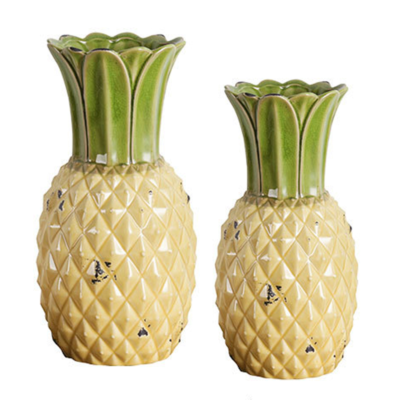 Ваза Pineapple Vase Желтый Зеленый шалфей в Казани | Loft Concept 