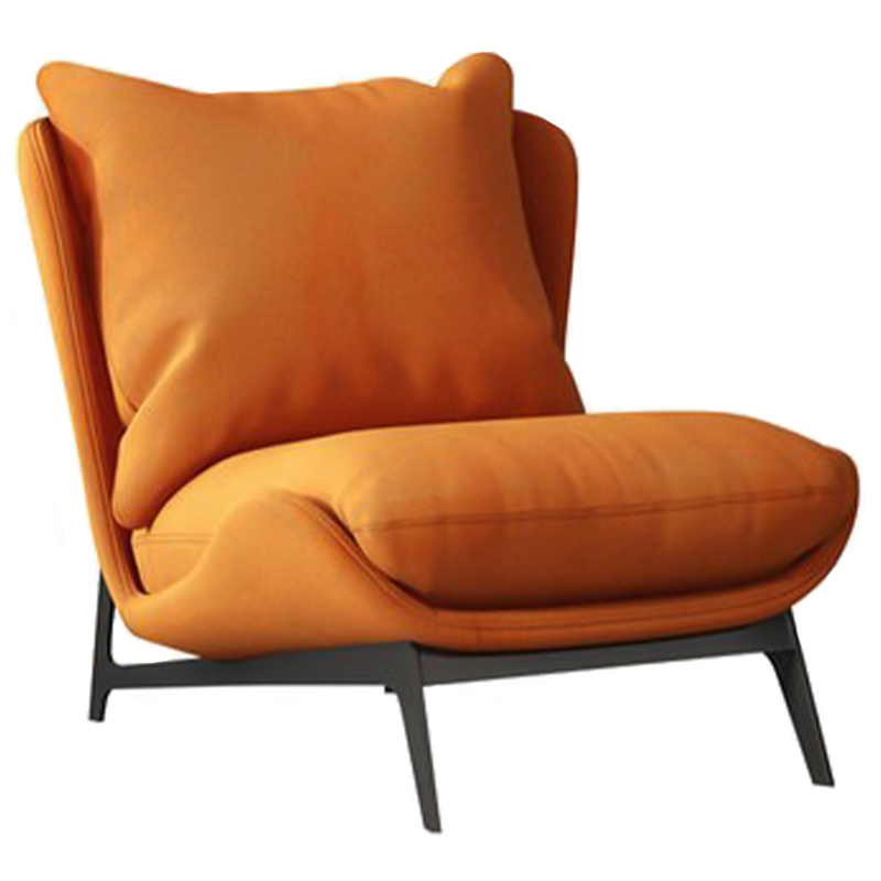 Кресло Maxwell Orange Textile Leather Armchair Оранжевый Черный в Казани | Loft Concept 