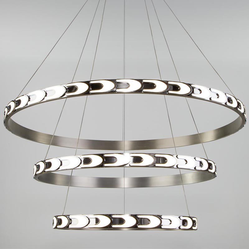 Люстра Maoris 3 Ring Horizontal Chandelier Никель Сатин в Казани | Loft Concept 