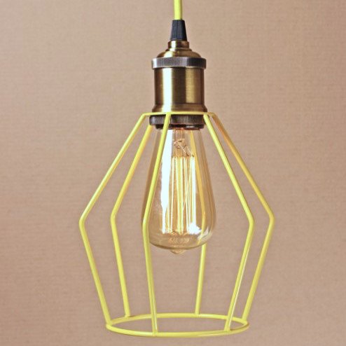 Подвесной светильник Wire Cage Pendant Trew Yellow Желтый в Казани | Loft Concept 