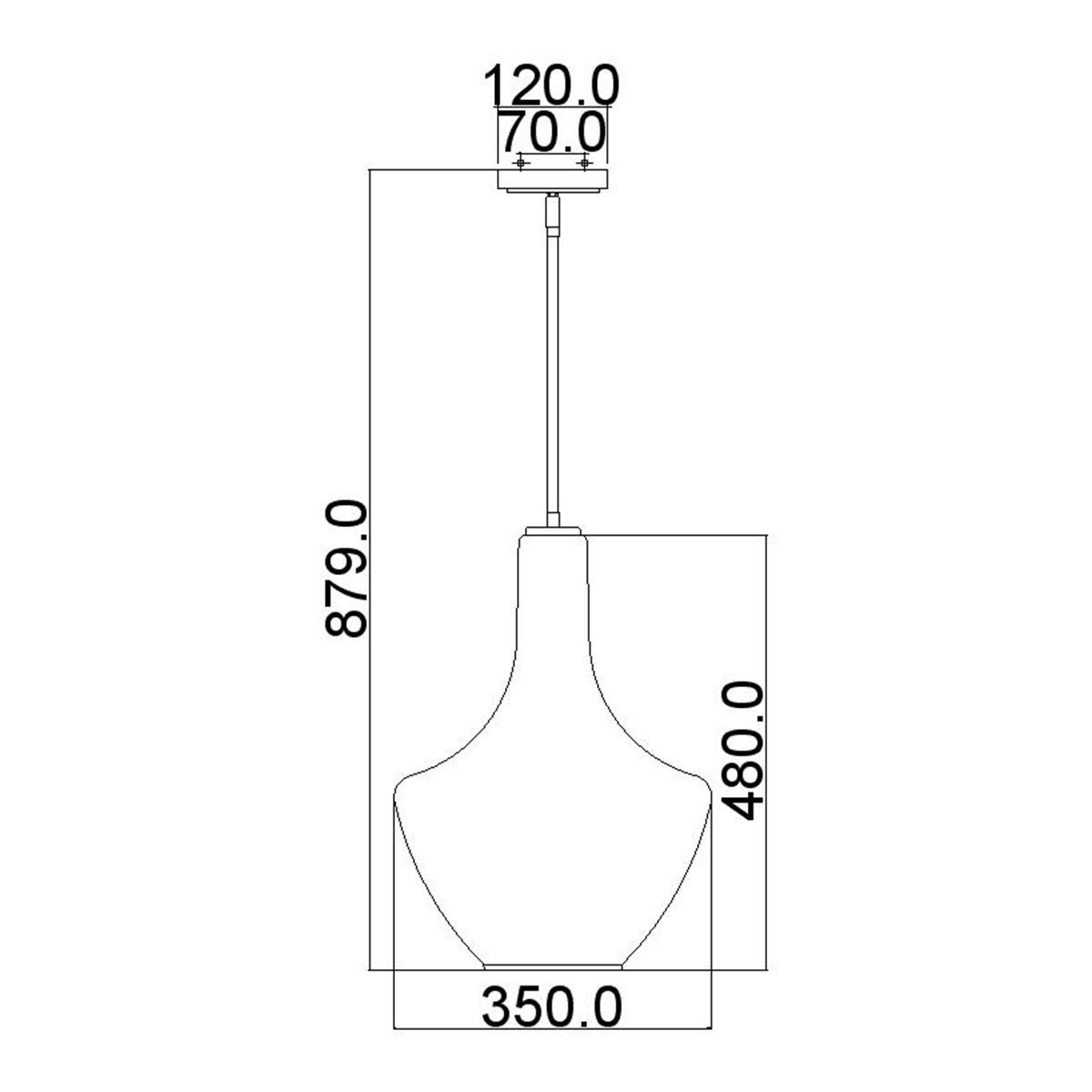 Подвесной светильник прозрачный стеклянный органической формы Kichler в Казани