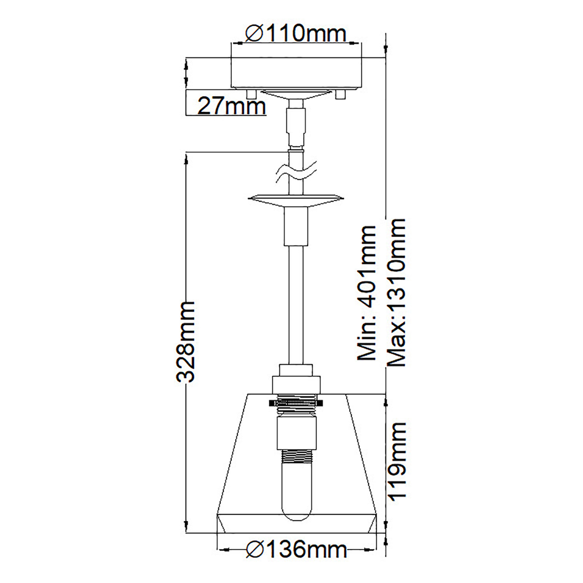 Подвесной светильник хромированного цвета с граненым прозрачным стеклянным плафоном Elstead Lighting в Казани