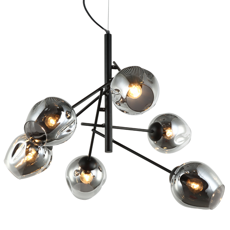 Люстра Branching Bubble Chandelier Vertical Gray Черный Серый (Gray) в Казани | Loft Concept 