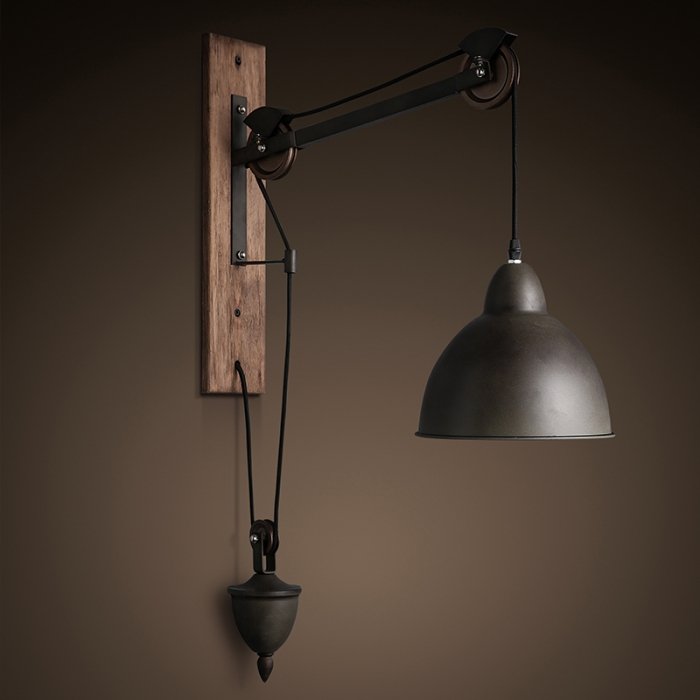 Настенный светильник Steampank Rust Iron Wall Lamp Черный в Казани | Loft Concept 