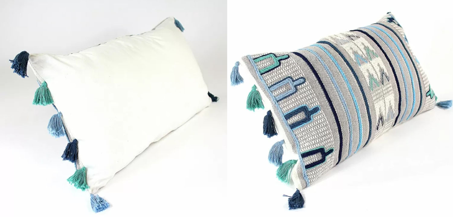 Чехол на подушку Blue Ikat - фото