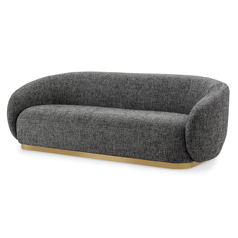 Диван Eichholtz Sofa Brice Rocat Black Черный Серый Латунь в Казани | Loft Concept 