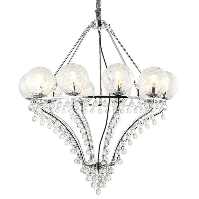 Люстра Melaine Chandelier chrome Хром Прозрачный (Transparent) в Казани | Loft Concept 