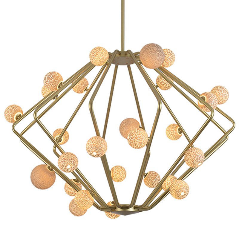 Люстра Cherry Bomb Cage Chandelier CB.29.01 Латунь Бежевый в Казани | Loft Concept 