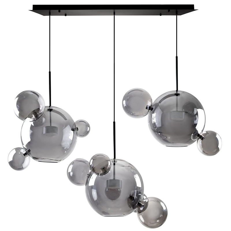 Люстра Giopato & Coombes Linear Chandelier Bubble smoky Дымчатый (Smoke) в Казани | Loft Concept 