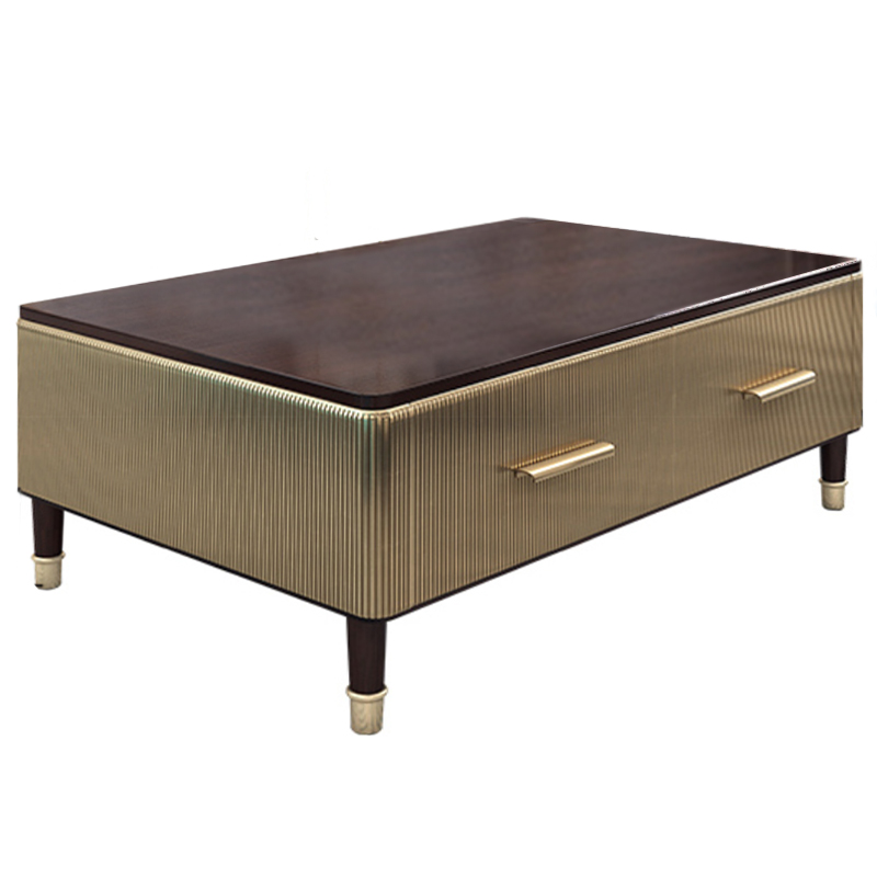 Birmingham Textured Coffee Table Gold Коричневый матовое золото в Казани | Loft Concept 