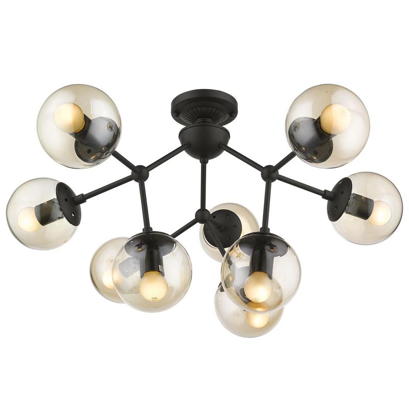 Потолочный светильник Ceiling Lamp Modo 9 black Черный Янтарный в Казани | Loft Concept 