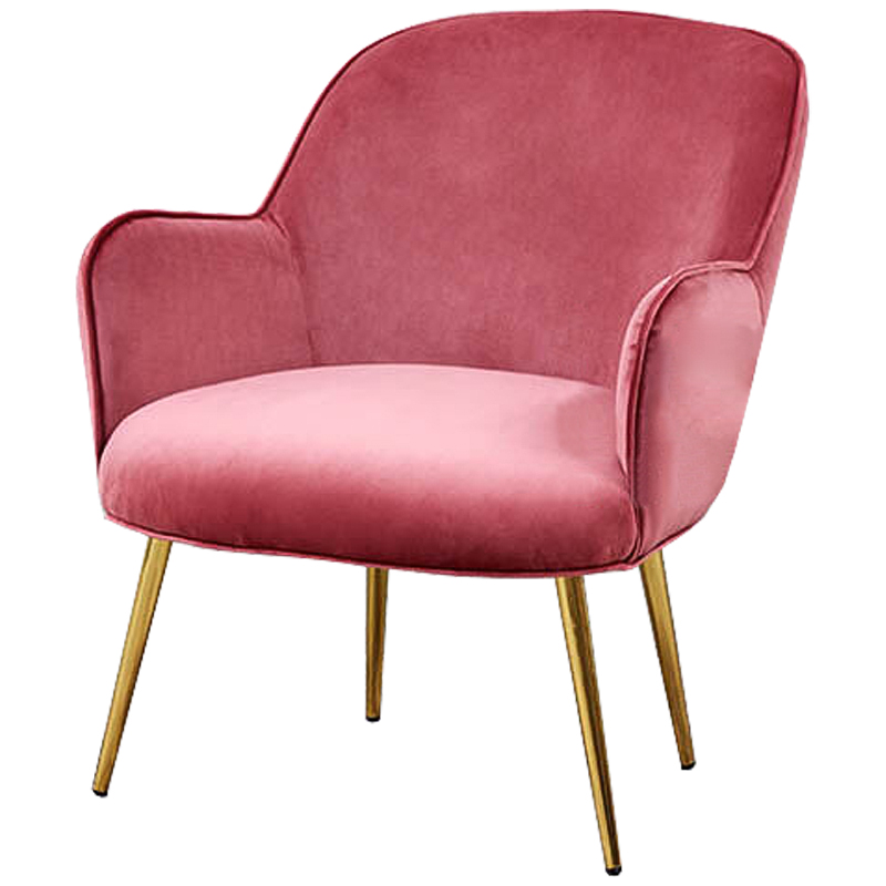 Кресло Waldeck Chair Pink Розовый (Rose) Глянцевое золото в Казани | Loft Concept 