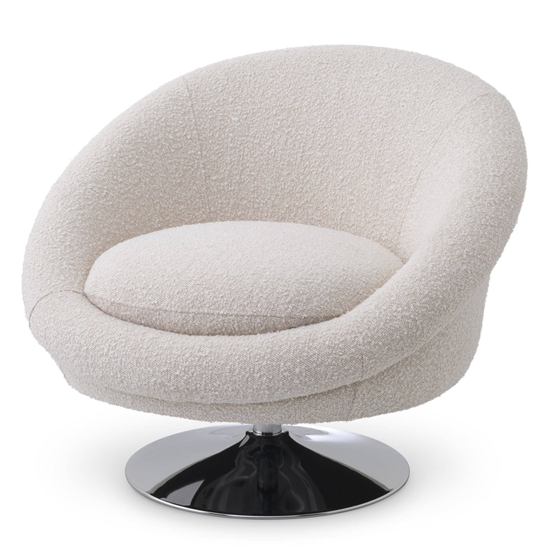 Кресло Eichholtz Swivel Chair Nemo cream Кремовый Никель в Казани | Loft Concept 