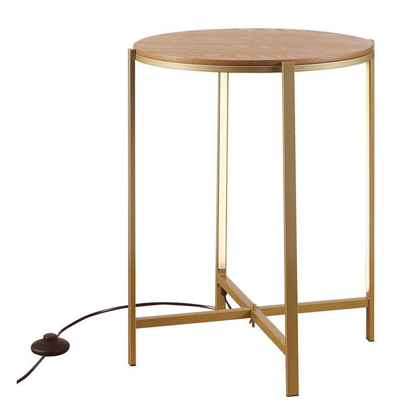 Приставной стол Kelin Side Table Bronze LED Бронза Древесина в Казани | Loft Concept 