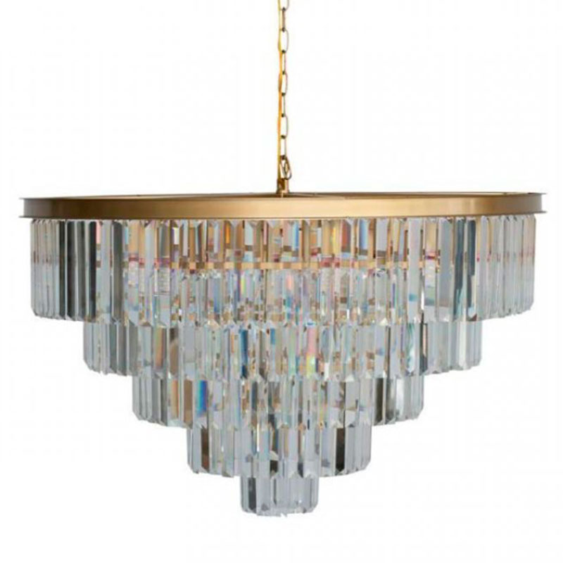 Круглая Люстра RH 1920s Odeon GOLD iron Five Layers Прозрачное Стекло диаметр 80 см Золотой Прозрачное Стекло Круглая Люстра RH 1920s Odeon GOLD iron Five Layers Прозрачное Стекло диаметр 80 см Золотой Прозрачное Стекло в Казани | Loft Concept