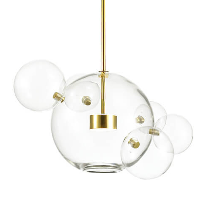 Подвесной светильник Transparent Bubble Pendant Gold 5 Глянцевое золото Прозрачный в Казани | Loft Concept 