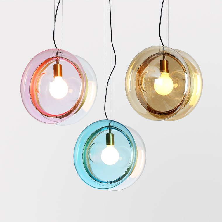 Подвесной светильник PENDANT LIGHT Bomma ORBITAL Прозрачный (Transparent) Янтарь (Amber) Розовый (Rose) Бирюзовый Синий в Казани | Loft Concept 