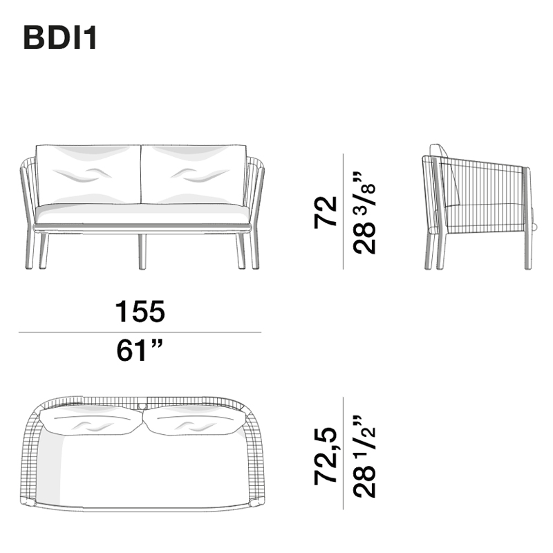 Дизайнерский уличный диван из массива дерева BOBOLI Sofa в Казани