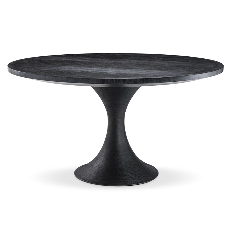 Обеденный стол Eichholtz DINING TABLE MELCHIOR ROUND black Черный в Казани | Loft Concept 