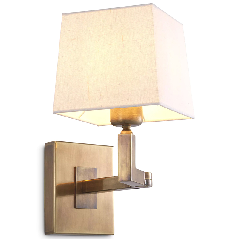 Бра Eichholtz Wall Lamp Cambell Brass Белый Винтажная латунь в Казани | Loft Concept 