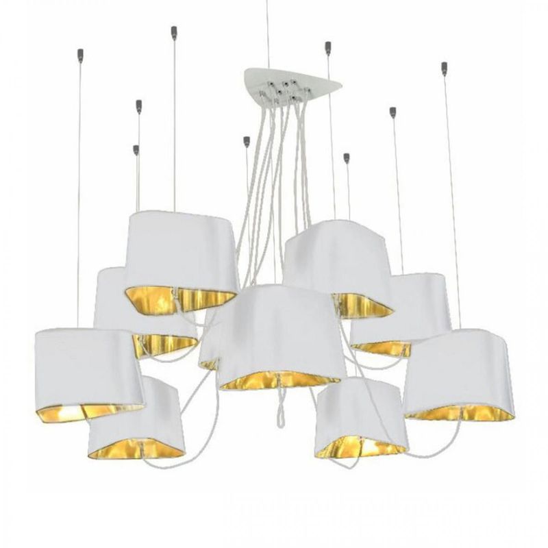 Люстра Designheure Lighting White 10 плафонов Белый Золотой в Казани | Loft Concept 