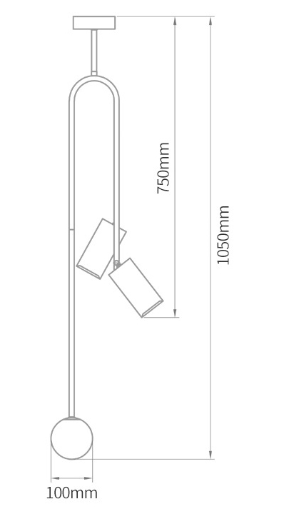 Потолочный светильник Ando Wooden Metal Brass Light 3 плафона в Казани