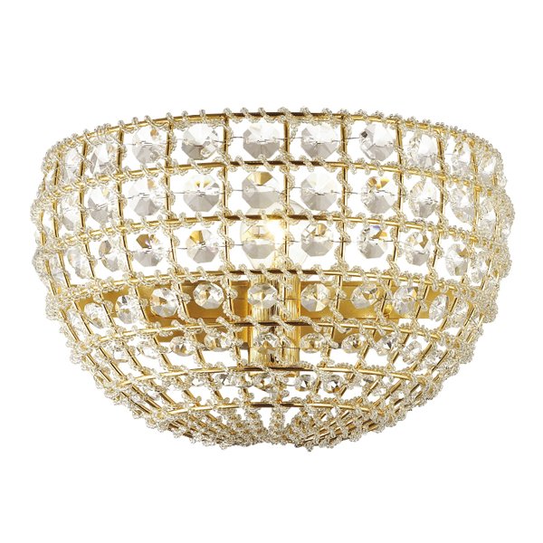 Бра Casbah Crystal Wall Lamp Gold Прозрачный Глянцевое золото в Казани | Loft Concept 