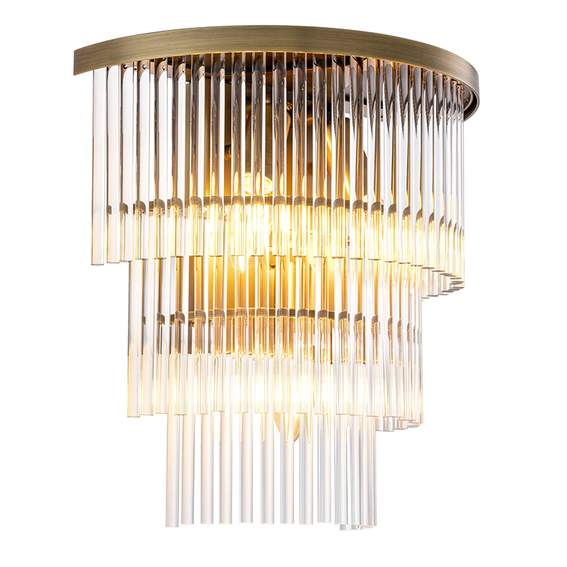 Бра Eichholtz Wall Lamp East Brass Прозрачное Стекло Латунь в Казани | Loft Concept 