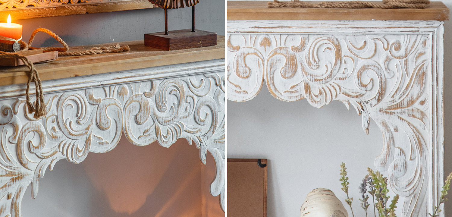 Консоль Indian Antique White Furniture Felicienne Console - фото