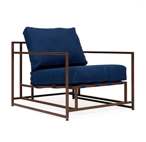 Кресло Kenn X Miller armchair Indigo and copper denim Индиго в Казани | Loft Concept 