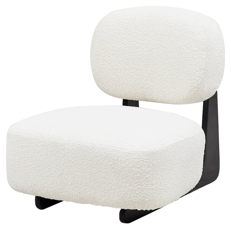 Кресло Millie White Boucle Armchair Белый Черный в Казани | Loft Concept 