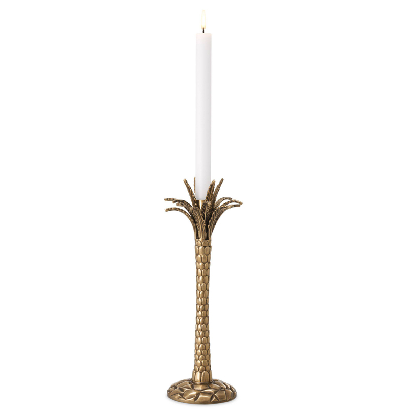 Подсвечник Eichholtz Candle Holder Palm Desert Винтажная латунь в Казани | Loft Concept 