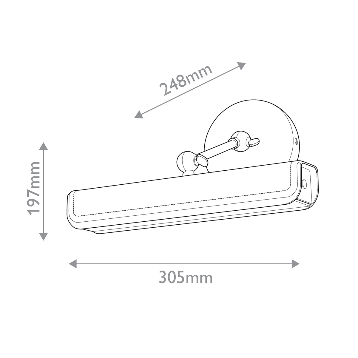 Светильник для картин цвет винтажная латунь с прямоугольным плафоном из кожи черного цвета Alora в Казани