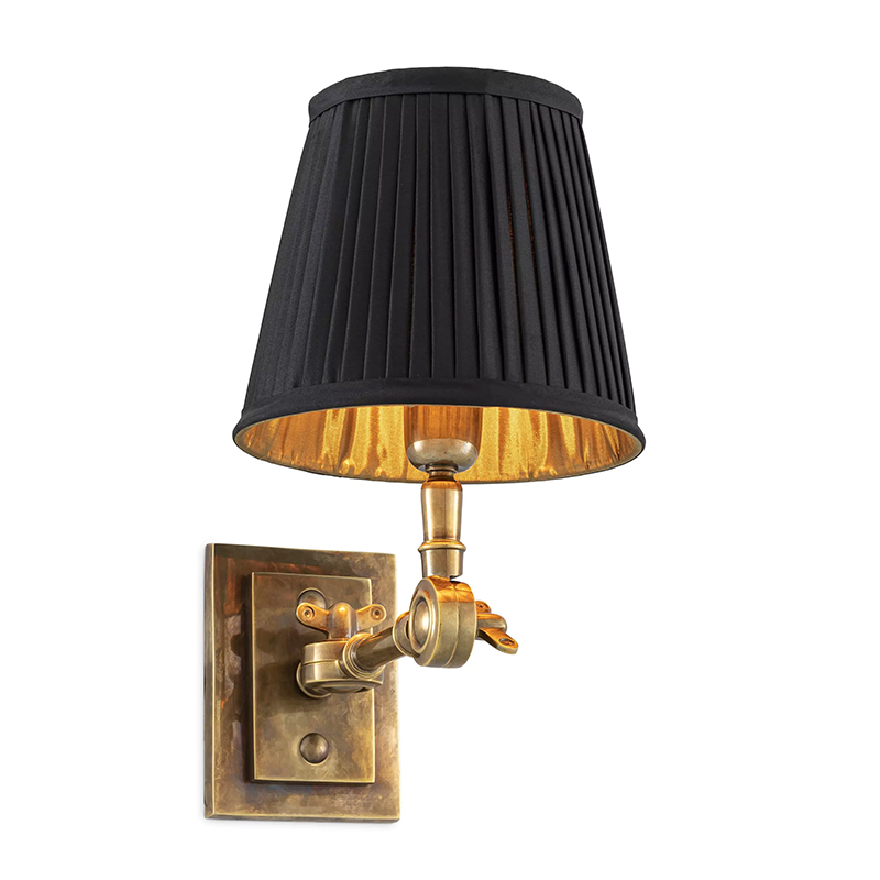 Бра Eichholtz Wall Lamp Wentworth Brass Черный Винтажная латунь в Казани | Loft Concept 