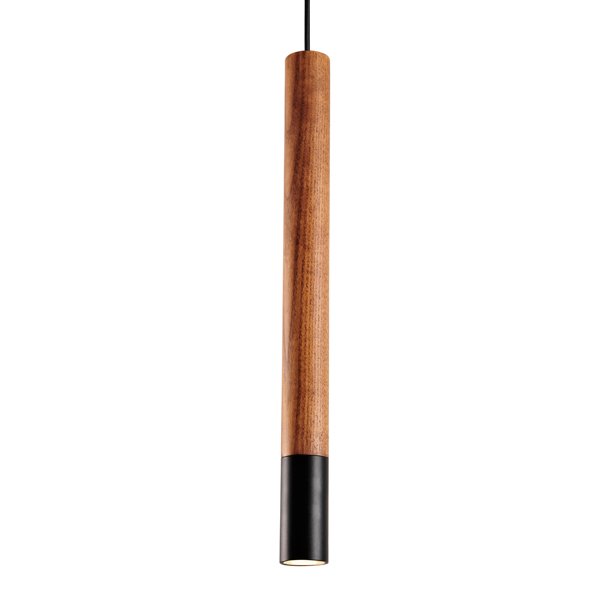 Подвесной светильник Trumpet Wood Black Pendant Lamp Коричневый Черный в Казани | Loft Concept 