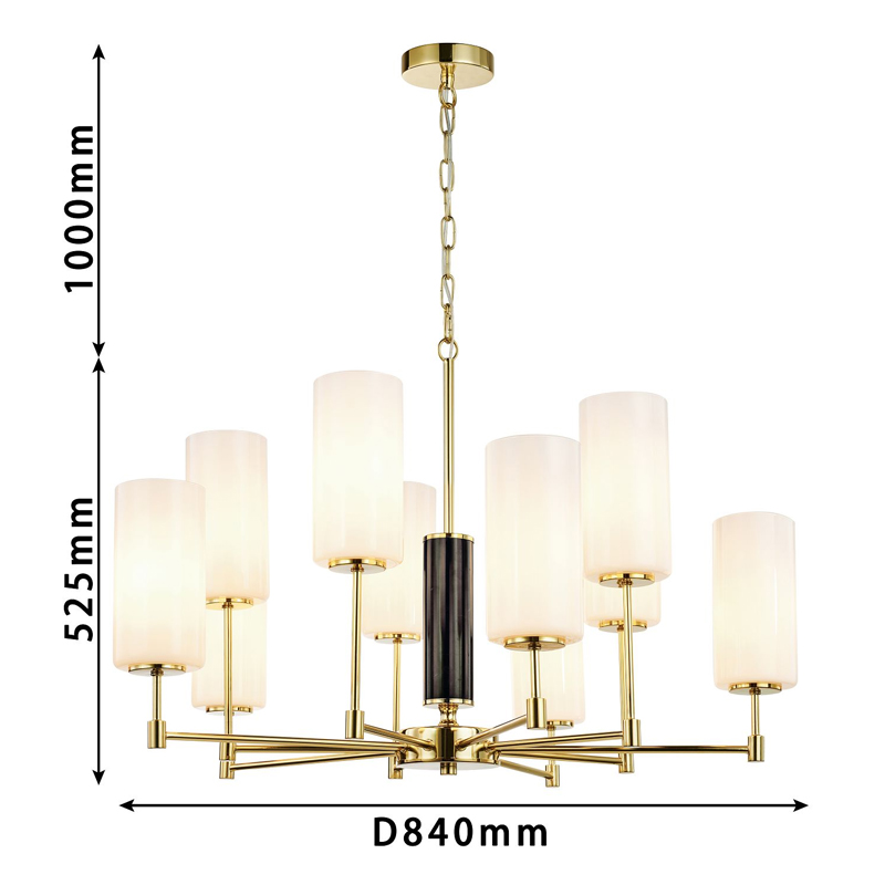 Люстра цвета золота с белыми матовыми плафонами Hovering D84 см в Казани