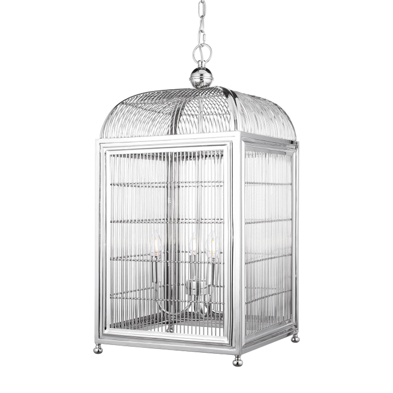 Люстра клетка Bird cage chrome Lantern Falcon Хром в Казани | Loft Concept 