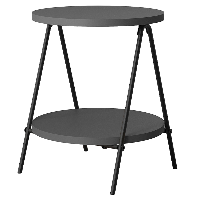 Стол приставной с 2-мя круглыми столешницами цвета антрацит ESSEL SIDE TABLE ANTHRACITE Антрацит Черный в Казани | Loft Concept 