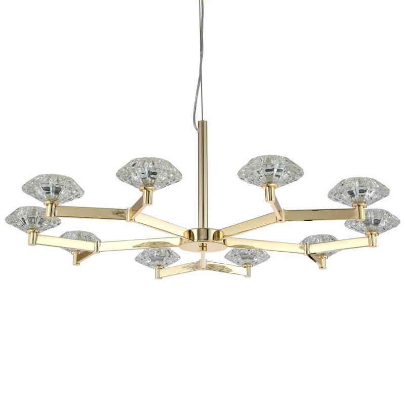 Люстра Yerker Chandelier Gold 10 Глянцевое золото Прозрачный в Казани | Loft Concept 