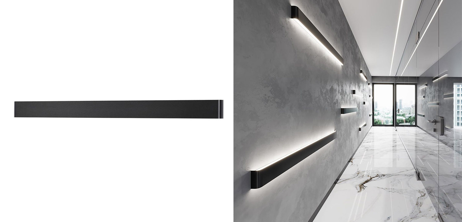 Бра Obverse Black Long Wall lamp - фото