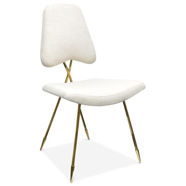 Стул Jonathan Adler Maxime Dining stool Бежево-серый Золотой в Казани | Loft Concept 