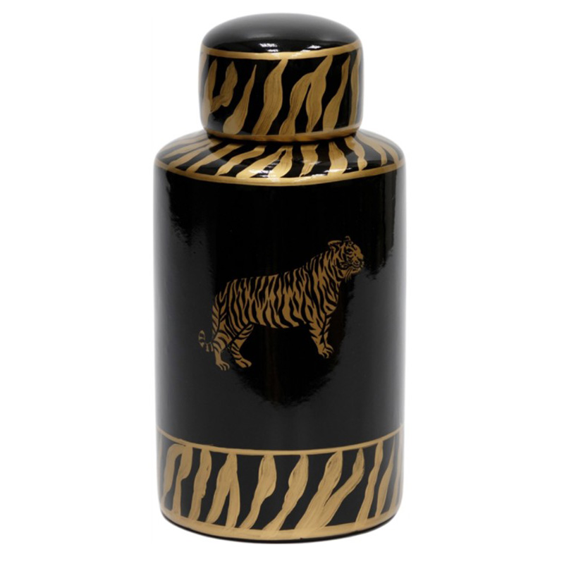 Ваза Tiger Vase black and gold Черный Золотой в Казани | Loft Concept 